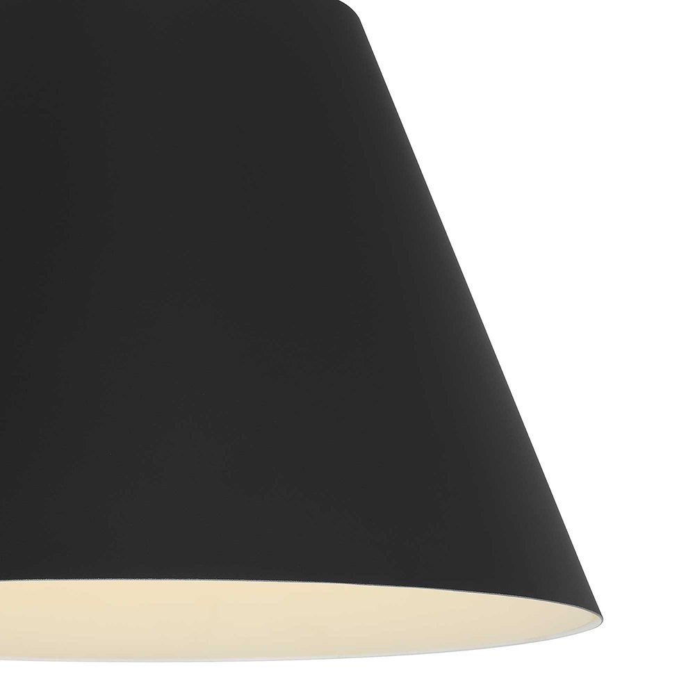 16" Black Aluminum Cone LED Dimmable Outdoor Pendent Hanging Light