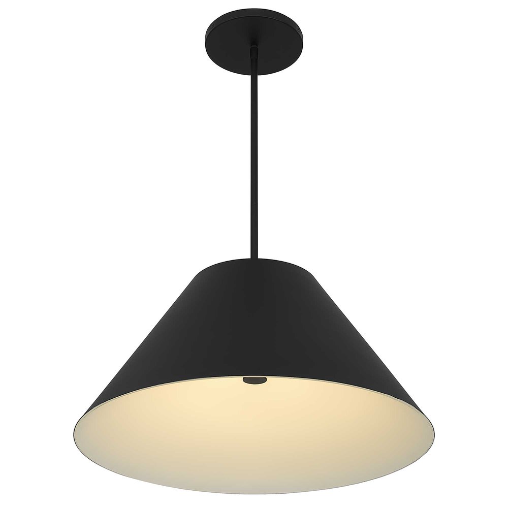 22" Black Aluminum Cone LED Dimmable Outdoor Pendent Hanging Light