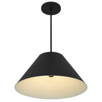22" Black Aluminum Cone LED Dimmable Outdoor Pendent Hanging Light
