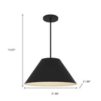 22" Black Aluminum Cone LED Dimmable Outdoor Pendent Hanging Light