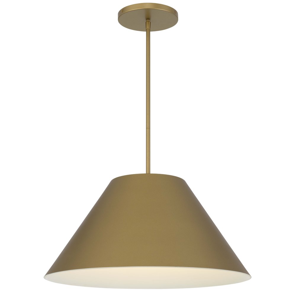 22" Antiqued Brass Aluminum Cone LED Dimmable Outdoor Pendent Hanging Light