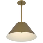 22" Antiqued Brass Aluminum Cone LED Dimmable Outdoor Pendent Hanging Light