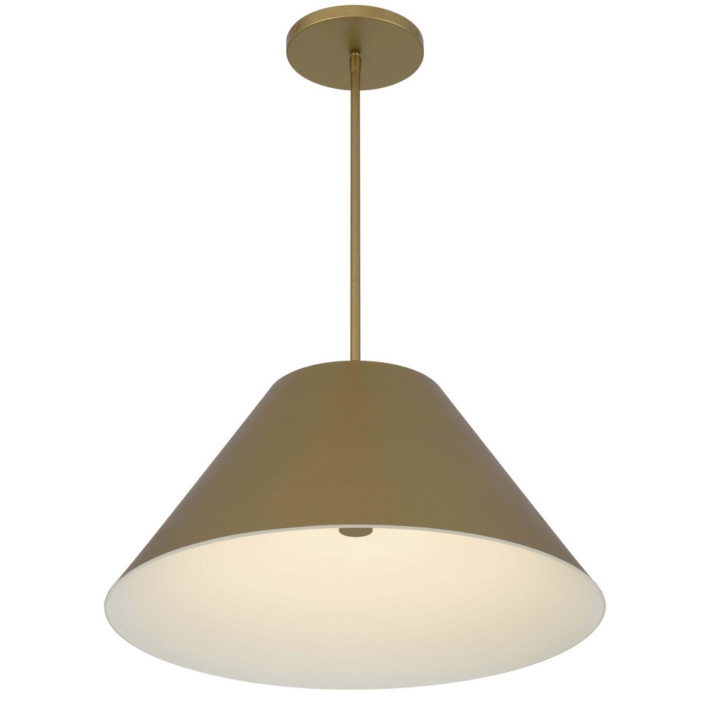 22" Antiqued Brass Aluminum Cone LED Dimmable Outdoor Pendent Hanging Light