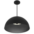 24" Black Aluminum Dome LED Dimmable Outdoor Pendent Hanging Light