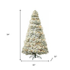 4.5' White Pre Lit Full Flocked Spruce Christmas Tree