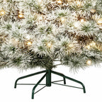 4.5' White Pre Lit Full Flocked Spruce Christmas Tree