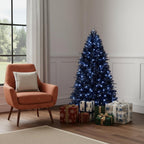 6' Black Pre Lit Full Spruce Christmas Tree