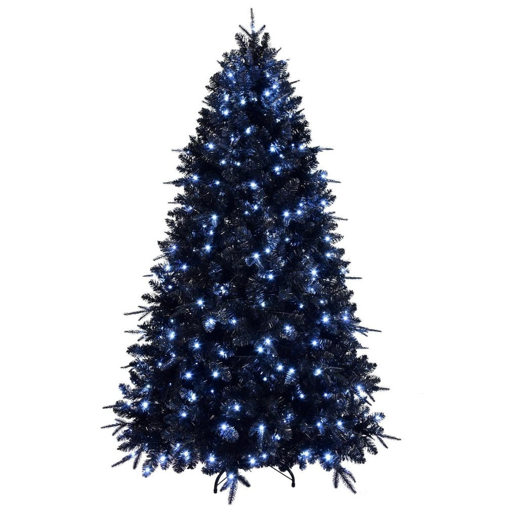 6' Black Pre Lit Full Spruce Christmas Tree