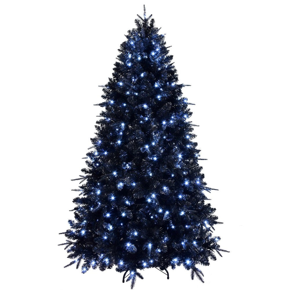 6' Black Pre Lit Full Spruce Christmas Tree