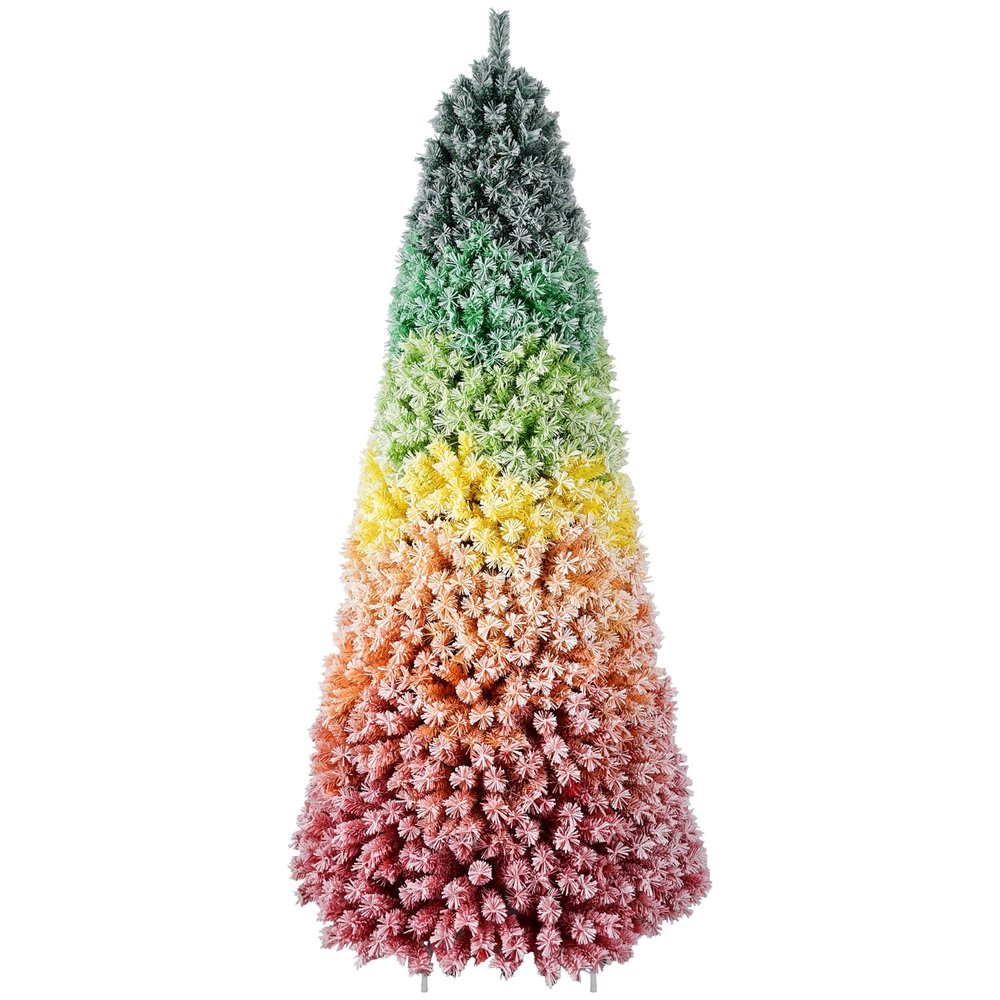 6' Rainbow Full Flocked Spruce Christmas Tree