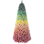 6' Forest Green Light Pink And Light Yellow Full Spruce Christmas Tree