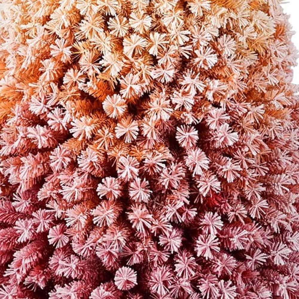 6' Forest Green Light Pink And Light Yellow Full Spruce Christmas Tree