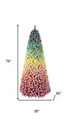 6' Forest Green Light Pink And Light Yellow Full Spruce Christmas Tree
