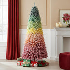 6' Rainbow Full Flocked Spruce Christmas Tree