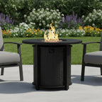 50000 BTU 32" Black Steel Propane Round Fire Pit