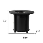 50000 BTU 32" Black Steel Propane Round Fire Pit
