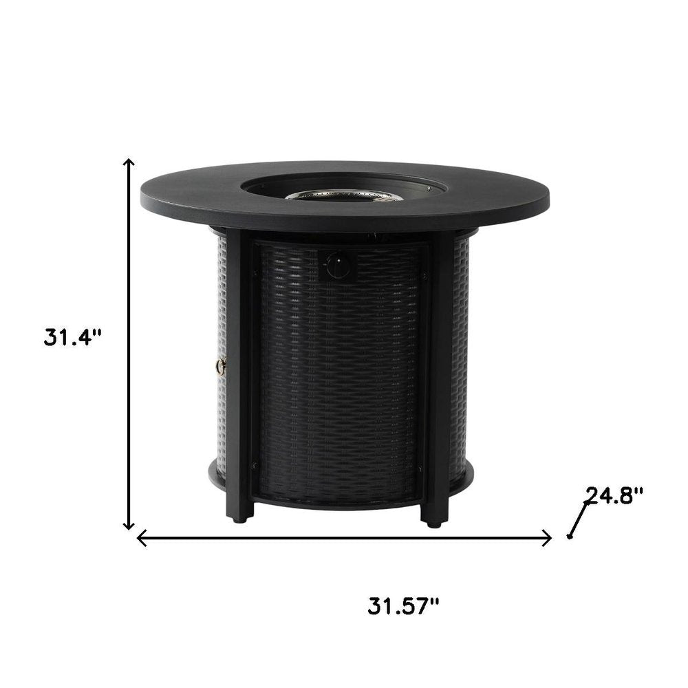 50000 BTU 32" Black Steel Propane Round Fire Pit