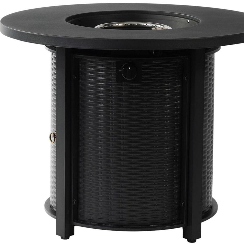 50000 BTU 32" Black Steel Propane Round Fire Pit