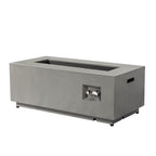 50000 BTU 42" Gray Steel Propane Rectangular Fire Pit With Cover
