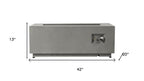 50000 BTU 42" Gray Steel Propane Rectangular Fire Pit With Cover