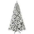 6' Pre Lit Full Flocked Spruce Christmas Tree