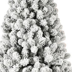 6' Pre Lit Full Flocked Spruce Christmas Tree