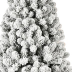 6' Pre Lit Full Flocked Spruce Christmas Tree