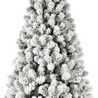 6' Pre Lit Full Flocked Spruce Christmas Tree