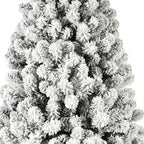 6' Pre Lit Full Flocked Spruce Christmas Tree