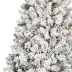4' Pre Lit Full Flocked Spruce Christmas Tree