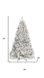 4' Pre Lit Full Flocked Spruce Christmas Tree