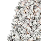 4' Pre Lit Full Flocked Spruce Christmas Tree