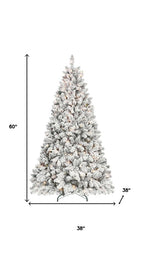 4' Pre Lit Full Flocked Spruce Christmas Tree