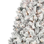 4' Pre Lit Full Flocked Spruce Christmas Tree