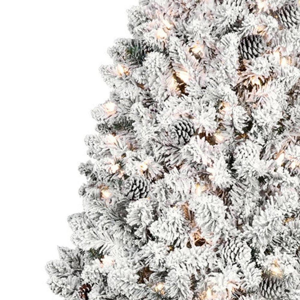 4' Pre Lit Full Flocked Spruce Christmas Tree