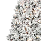 4' Pre Lit Full Flocked Spruce Christmas Tree