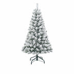 4' White Full Flocked Fir Christmas Tree With Decorations