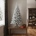4' White Full Flocked Fir Christmas Tree With Decorations