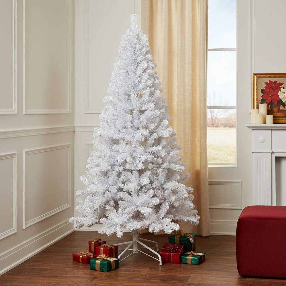 6' White Full Pine Christmas Tree