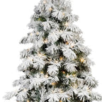 7' Pre Lit Full Flocked Pine Christmas Tree
