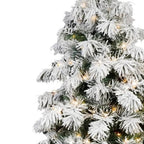 7' Pre Lit Full Flocked Pine Christmas Tree