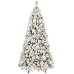 6' Pre Lit Full Flocked Fir Christmas Tree