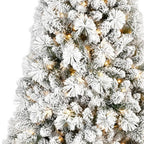 6' Pre Lit Full Flocked Fir Christmas Tree