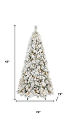 6' Pre Lit Full Flocked Fir Christmas Tree