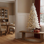 6' Pre Lit Full Flocked Fir Christmas Tree