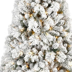 6' Pre Lit Full Flocked Fir Christmas Tree