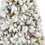 6' Pre Lit Full Flocked Fir Christmas Tree