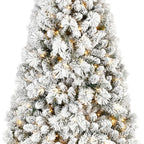 6' Pre Lit Full Flocked Fir Christmas Tree