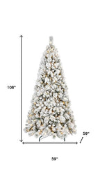 6' Pre Lit Full Flocked Fir Christmas Tree