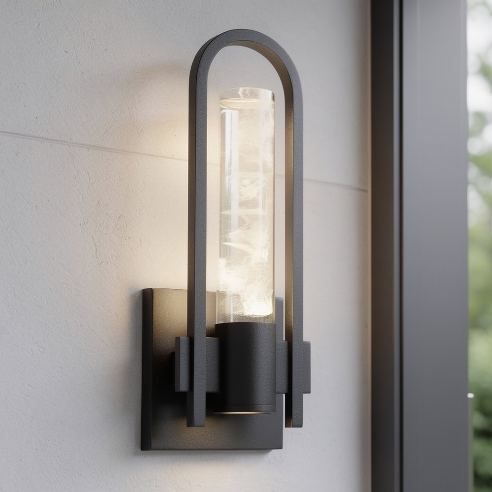 Black Transparent LED Dimmable Outdoor Hanging Light